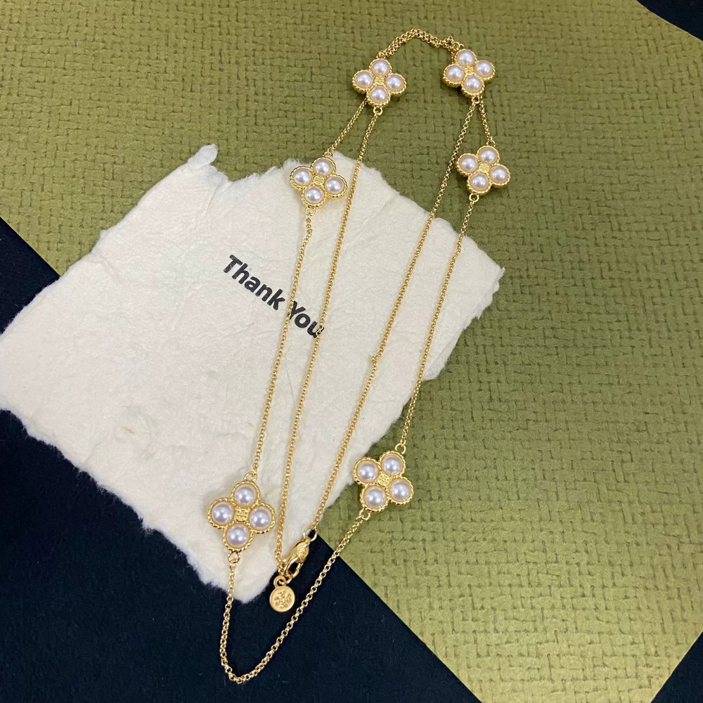 Tory Burch Trendy Floral Pendant Necklace